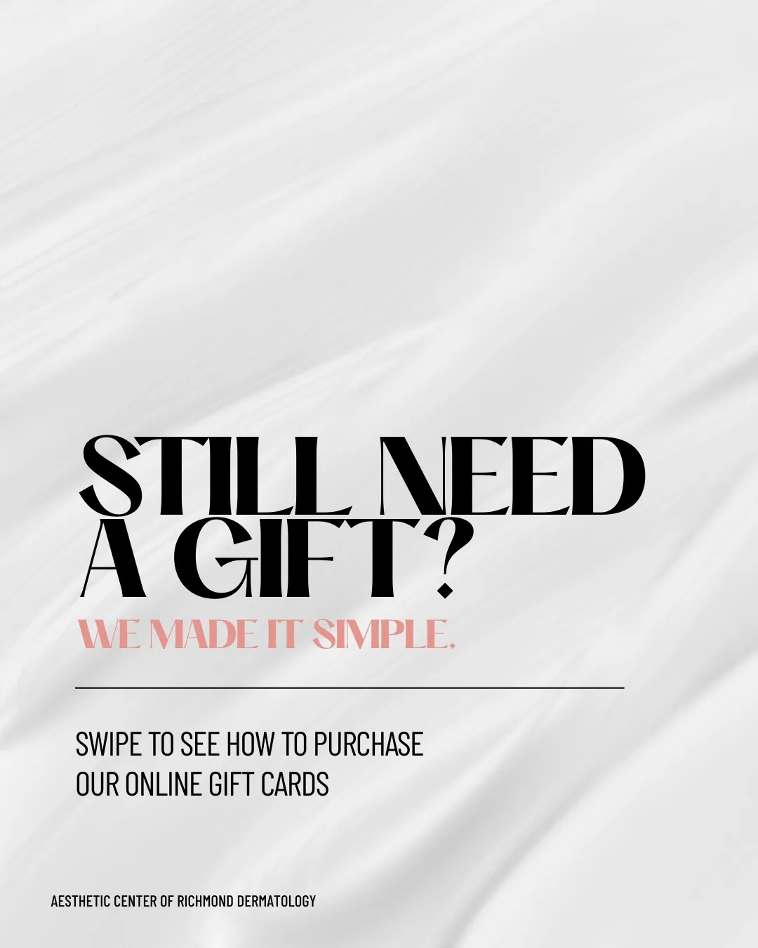 Choosing gifts doesn't have to be difficult, online gift cards are a simple option that you can send in seconds!

And for anyone who prefers a classic, in-hand gift, we have physical gift cards available in office.

Friendly reminder: online or in person, you can still take advantage of our December gift card promo! See our promo post for the complete details or give us a call at 804-285-2320.

#acordrva #holidaygiftinspo #rvaaestheticcenter