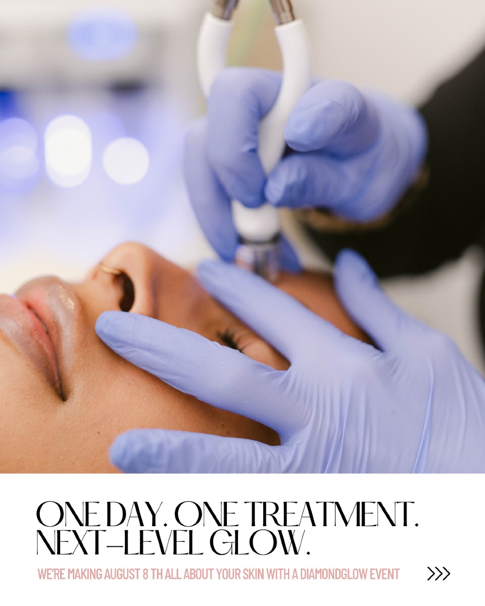 Think of it as your passport to glowing skin, no plane ticket required. 🌴✨

We’re hosting a DiamondGlow event on 8/8, and it’s your one-day-only chance to experience the treatment everyone’s talking about, plus a few fun extras we’ve added just for the occasion.

Picture radiant skin, tropical refreshments, raffles, and exclusive event pricing- because your skin deserves a getaway, too!

Spots are limited and trust us, they’ll go fast. Call 804-285-2320 to book! 

#medicalgradeskincare #diamondglowfacial #rvaaesthetics #rvamedicalaesthetics #804aesthetician #glowingskin #virginiaaesthetics #acordrva