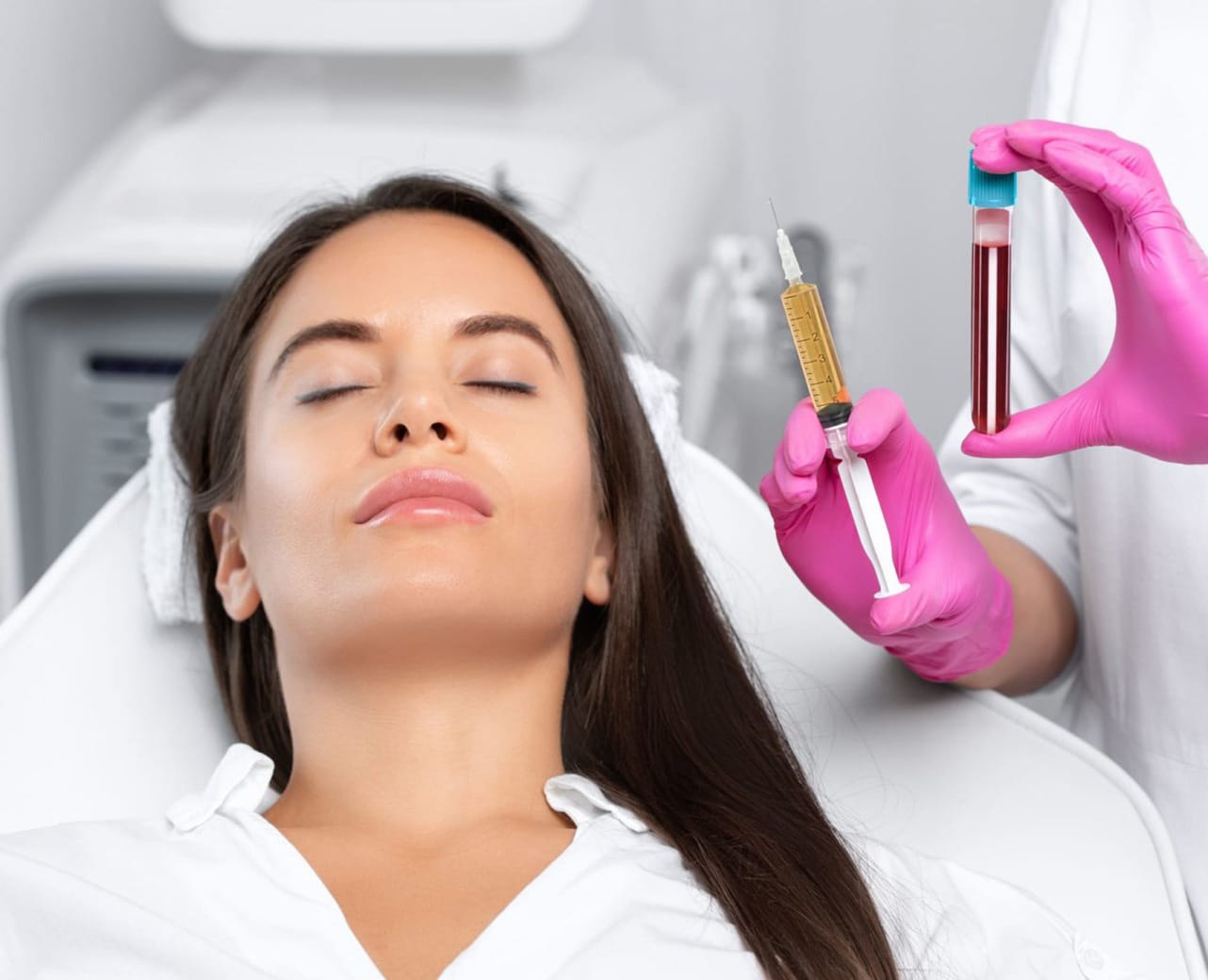 A Woman ready to take her injection treatment | EZ Gel | Aesthetic Center of Richmond in Glen Allen, VA